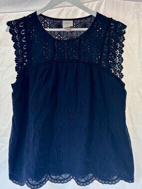 Sleeveless Eyelet Blouse